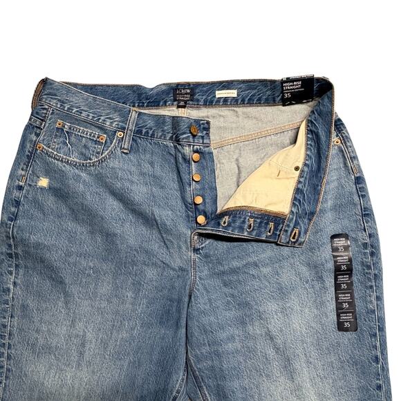 J.CREW Factory‎ Women's High Rise Straight Crop Jeans Sz 35 Premium Edition Plus - Picture 3 of 13